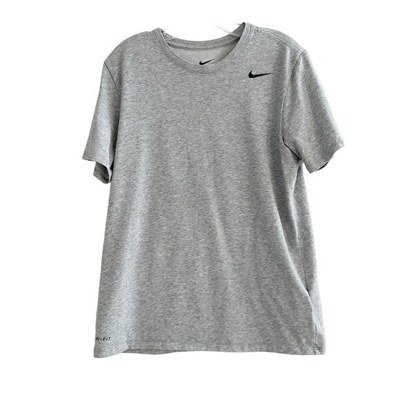 Nike Dri Fit Athletic Cut Crew Neck Tee T Shirt Gray Logo Lightweight Men Medium - Picture 13 of 13